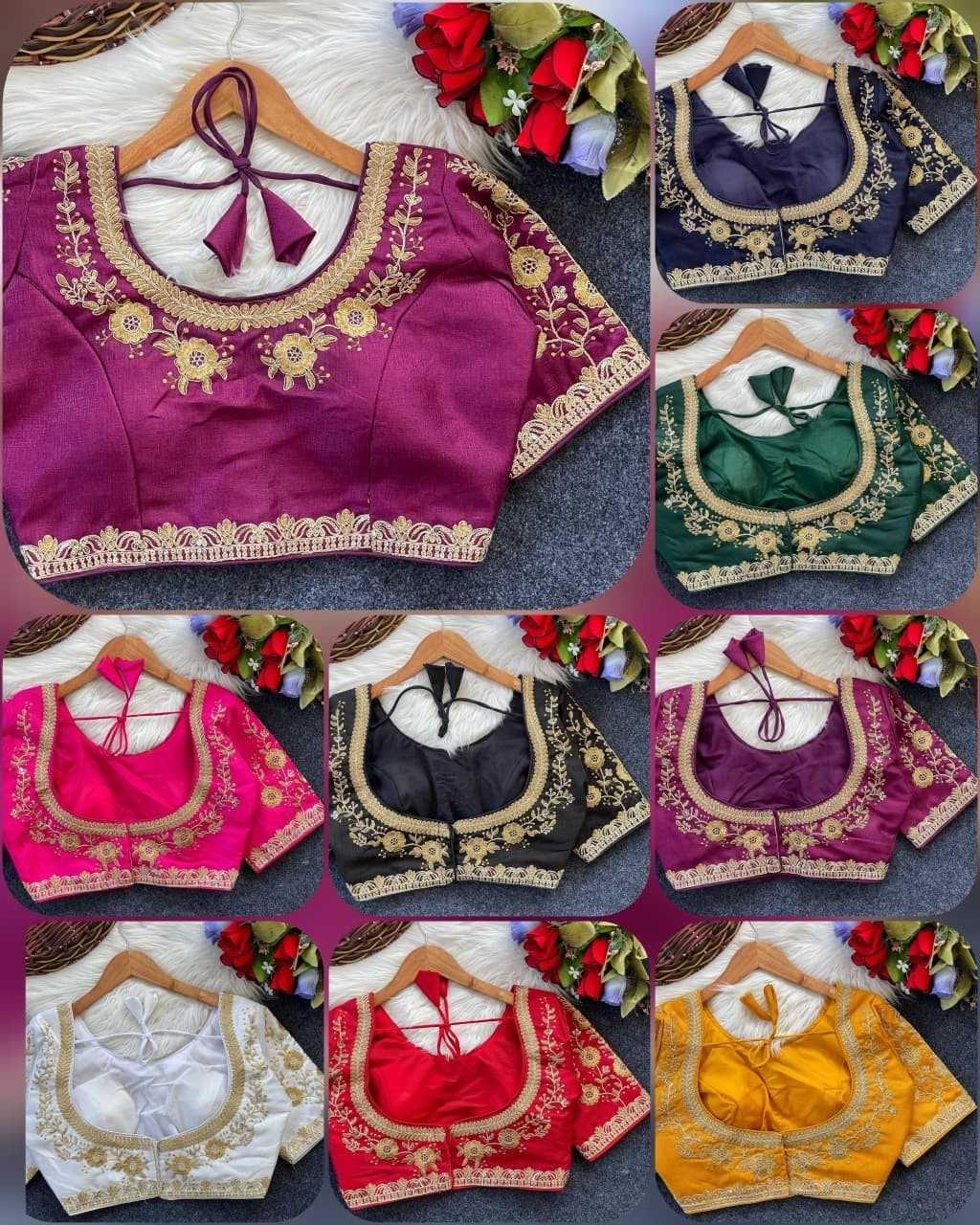 Ynf Milan Silk KESH554 KARINA Readymade Blouses Wholesale Designer Blouse Fashion Blouse Kutch Work Blouses Manufacturer- Kapda Export