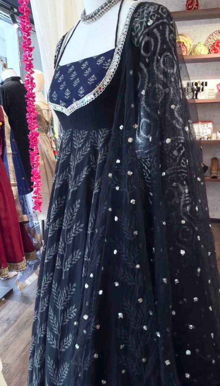 Ynf Muslin Cotton KESH528 2028 Gowns Festive Collections Wholesale Printed Gowns Anarkali Gown Full Sleeve Gowns Manufacturer- Kapda Export