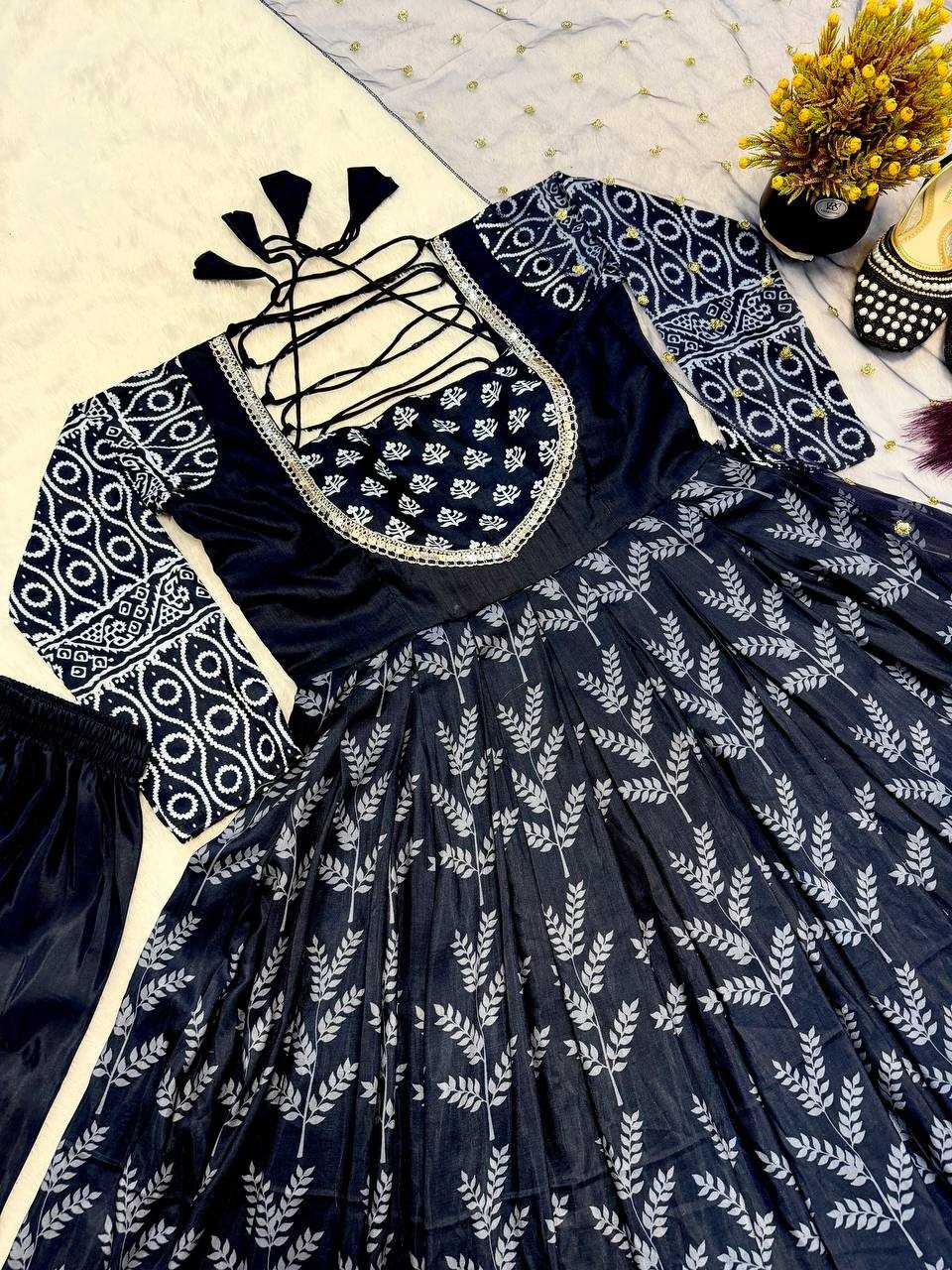 Ynf Muslin Cotton KESH528 2028 Gowns Festive Collections Wholesale Printed Gowns Anarkali Gown Full Sleeve Gowns Manufacturer- Kapda Export