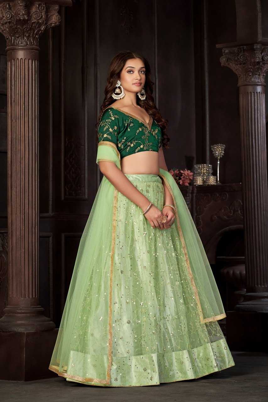 Ynf Net KESH643 1010292 Lehengas Wholesale Fancy Lehenga Embroidered Lehenga Lehenga For Mehndi Sequins Lehenga Manufacturer- Kapda Export