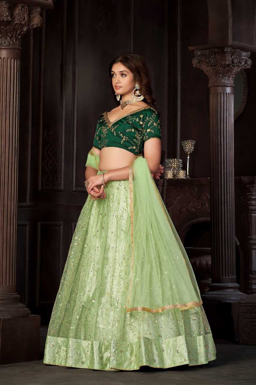 Ynf Net KESH643 1010292 Lehengas Wholesale Fancy Lehenga Embroidered Lehenga Lehenga For Mehndi Sequins Lehenga Manufacturer- Kapda Export