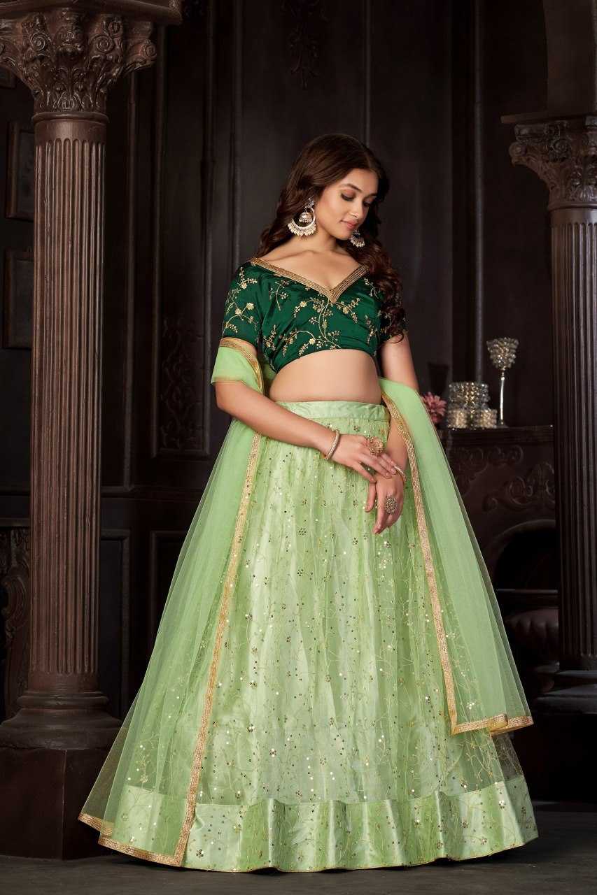 Ynf Net KESH643 1010292 Lehengas Wholesale Fancy Lehenga Embroidered Lehenga Lehenga For Mehndi Sequins Lehenga Manufacturer- Kapda Export