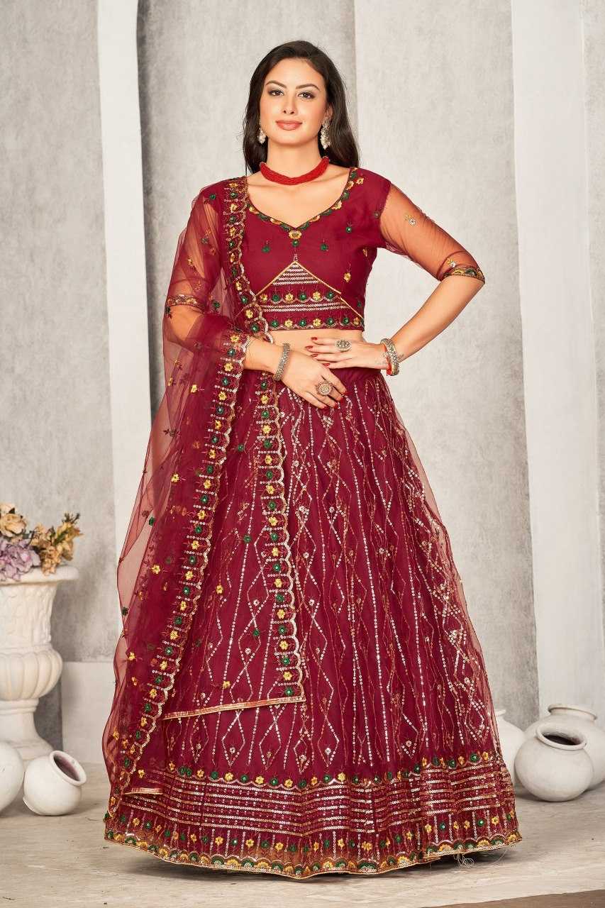 Ynf Net KESH643 1010304 Lehengas Wholesale Embroidered Lehenga Chaniya Choli Lehenga For Engagement Sequins Lehenga Manufacturer- Kapda Export