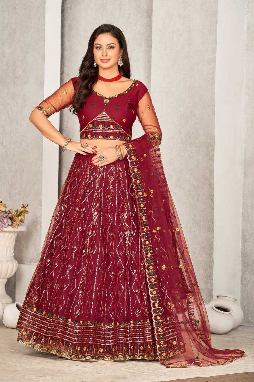Ynf Net KESH643 1010304 Lehengas Wholesale Embroidered Lehenga Chaniya Choli Lehenga For Engagement Sequins Lehenga Manufacturer- Kapda Export