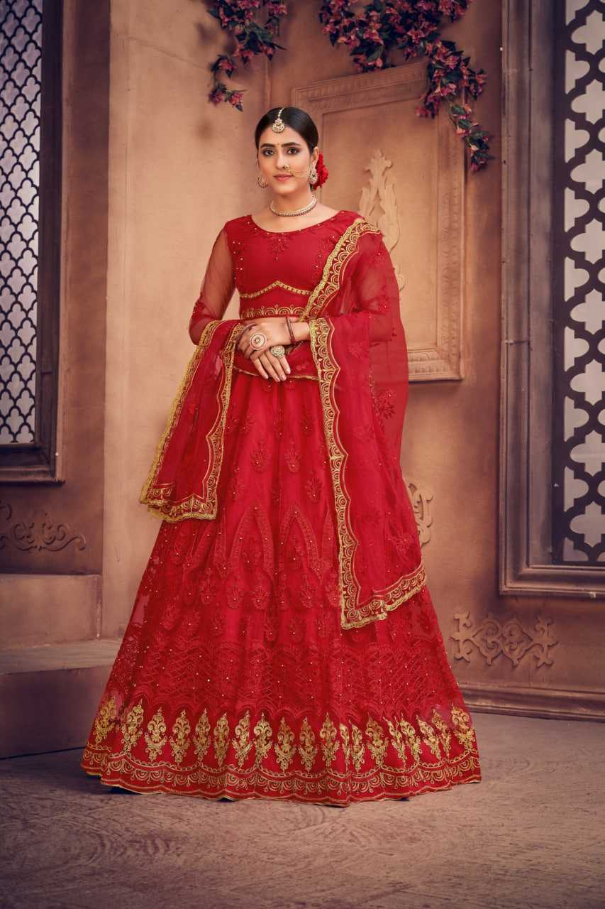 Ynf Net KESH643 1301 Lehengas Wedding Collections Wholesale Net Lehenga Choli Designer Lehenga Choli Red Lehenga Manufacturer- Kapda Export