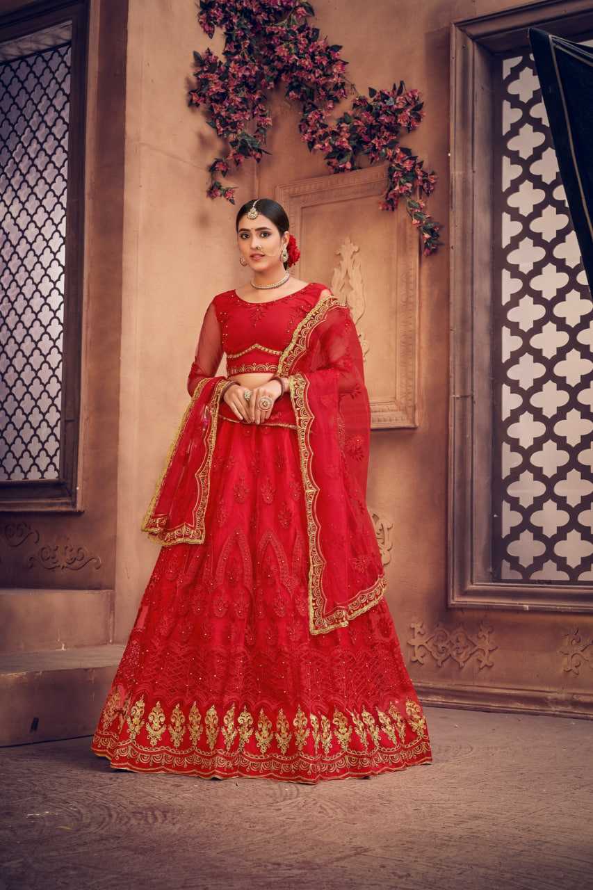Ynf Net KESH643 1301 Lehengas Wedding Collections Wholesale Net Lehenga Choli Designer Lehenga Choli Red Lehenga Manufacturer- Kapda Export