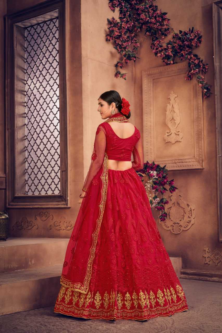 Ynf Net KESH643 1301 Lehengas Wedding Collections Wholesale Net Lehenga Choli Designer Lehenga Choli Red Lehenga Manufacturer- Kapda Export