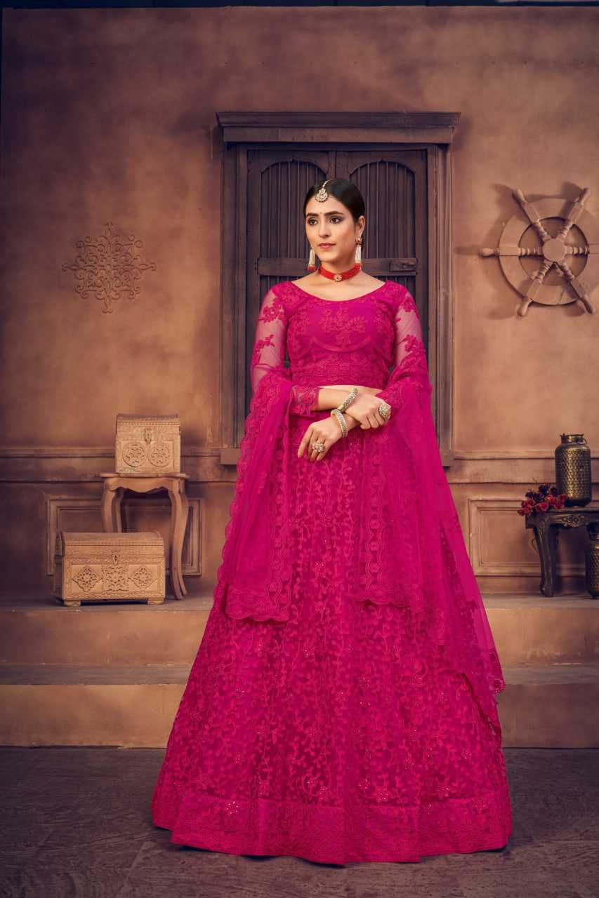 Ynf Net KESH643 1302 Lehengas Wedding Collections Wholesale Embroidered Lehenga Net Lehenga Choli Pink Lehenga Manufacturer- Kapda Export