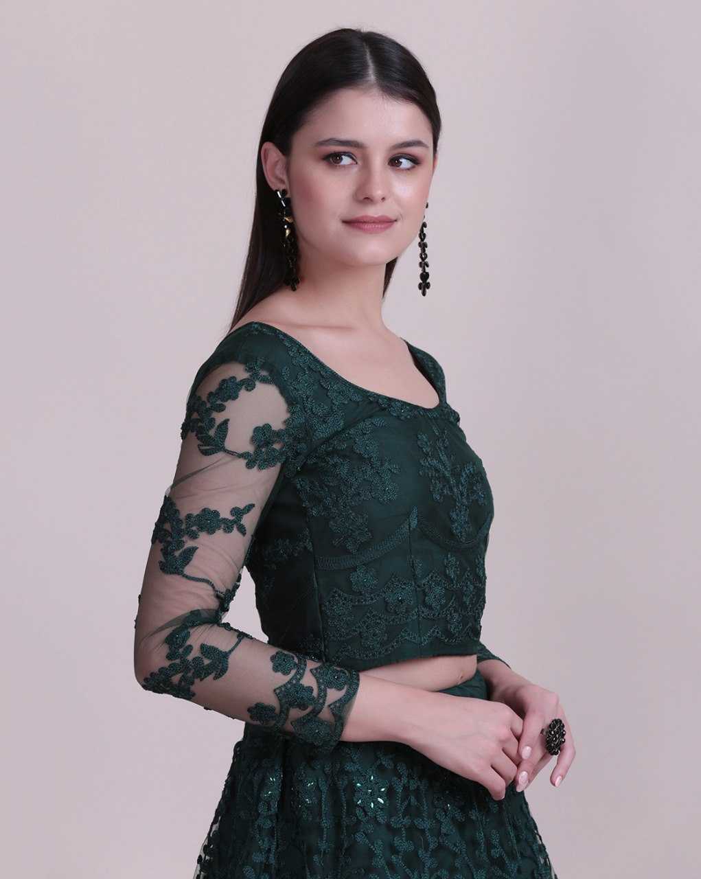 Ynf Net KESH643 1317 Lehengas Wedding Collections Wholesale Net Fancy Lehenga Embroidered Lehenga Green Lehenga Manufacturer- Kapda Export