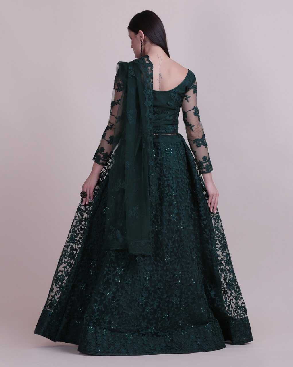 Ynf Net KESH643 1317 Lehengas Wedding Collections Wholesale Net Fancy Lehenga Embroidered Lehenga Green Lehenga Manufacturer- Kapda Export