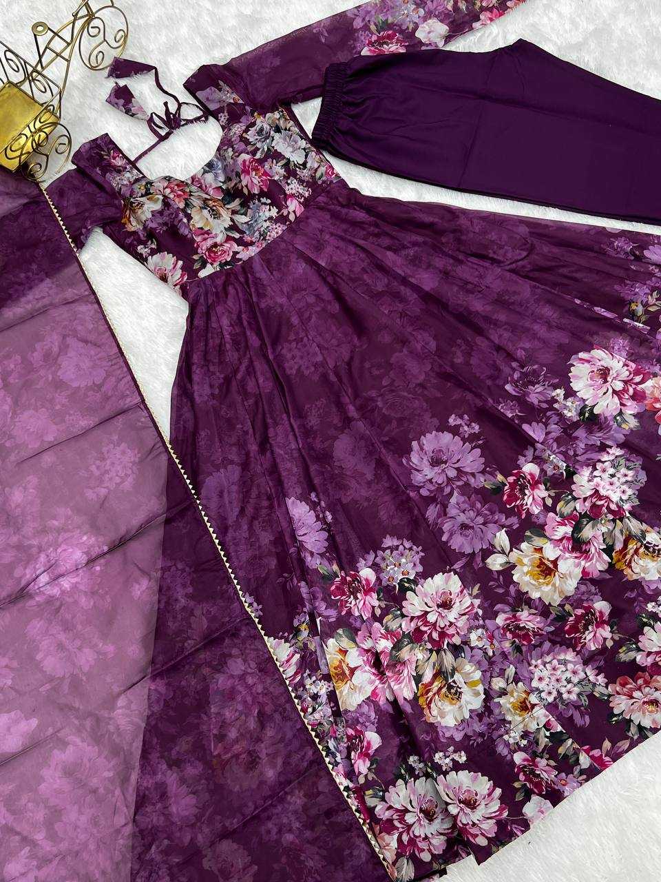 Ynf Organza KESH504 261 Gowns Wholesale Anarkali Gown Designer Gowns Lightweight Gowns Manufacturer- Kapda Export