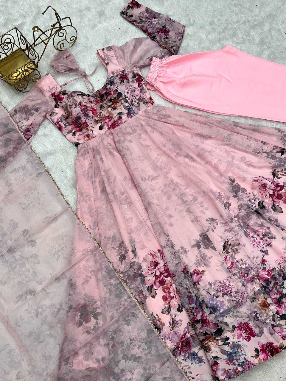 Ynf Organza KESH504 261 Gowns Wholesale Anarkali Gown Designer Gowns Lightweight Gowns Manufacturer- Kapda Export