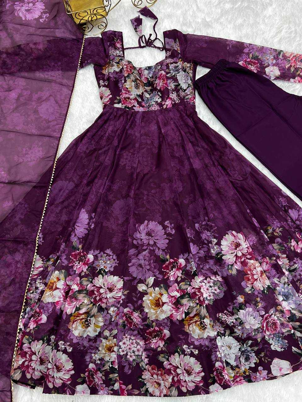 Ynf Organza KESH504 261 Gowns Wholesale Anarkali Gown Designer Gowns Lightweight Gowns Manufacturer- Kapda Export