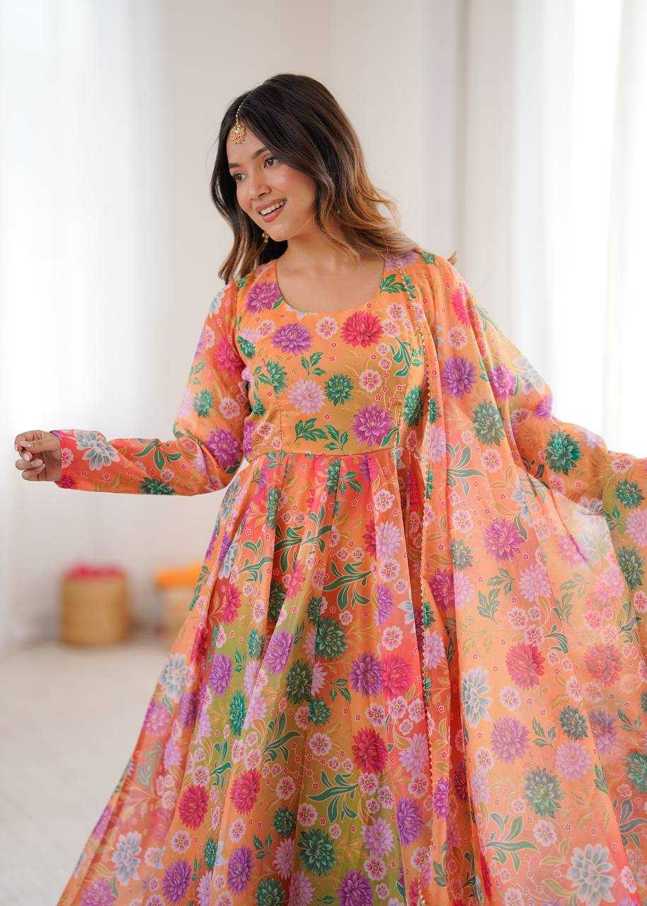 Ynf Organza KESH617 38 Gowns Wholesale Anarkali Gown Long Gowns Lightweight Gowns Manufacturer- Kapda Export