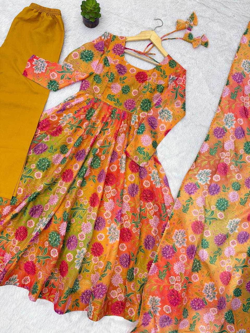 Ynf Organza KESH617 38 Gowns Wholesale Anarkali Gown Long Gowns Lightweight Gowns Manufacturer- Kapda Export