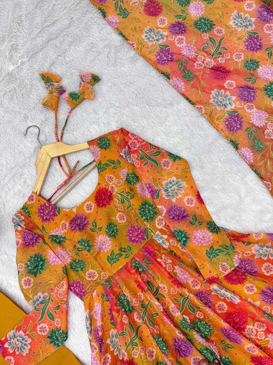 Ynf Organza KESH617 38 Gowns Wholesale Anarkali Gown Long Gowns Lightweight Gowns Manufacturer- Kapda Export