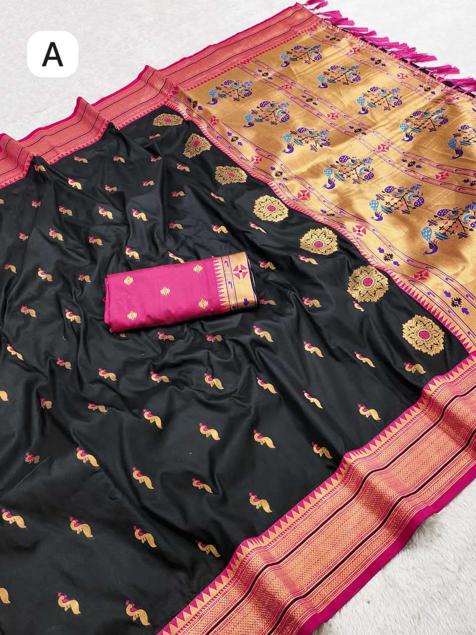 Ynf Paithani Silk RIN150 IKRA Silk Sarees Festive Collections Wholesale Paithani Sarees Festival Silk Sarees Pongal Collections Manufacturer- Kapda Export