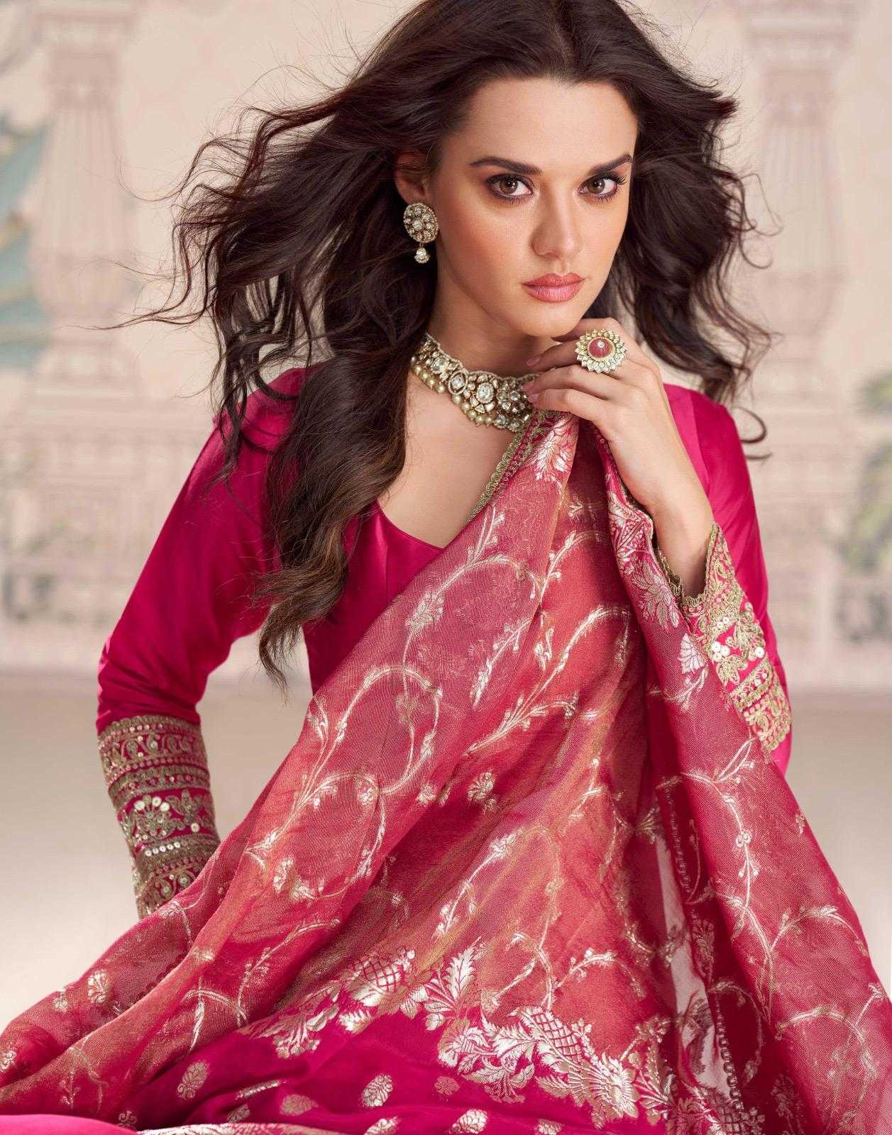 Ynf Premium Silk RIN184 SAYURI ROSHNI Gowns Festive Collections Wholesale Embroidered Gown Silk Gowns Full Sleeve Gowns Manufacturer- Kapda Export