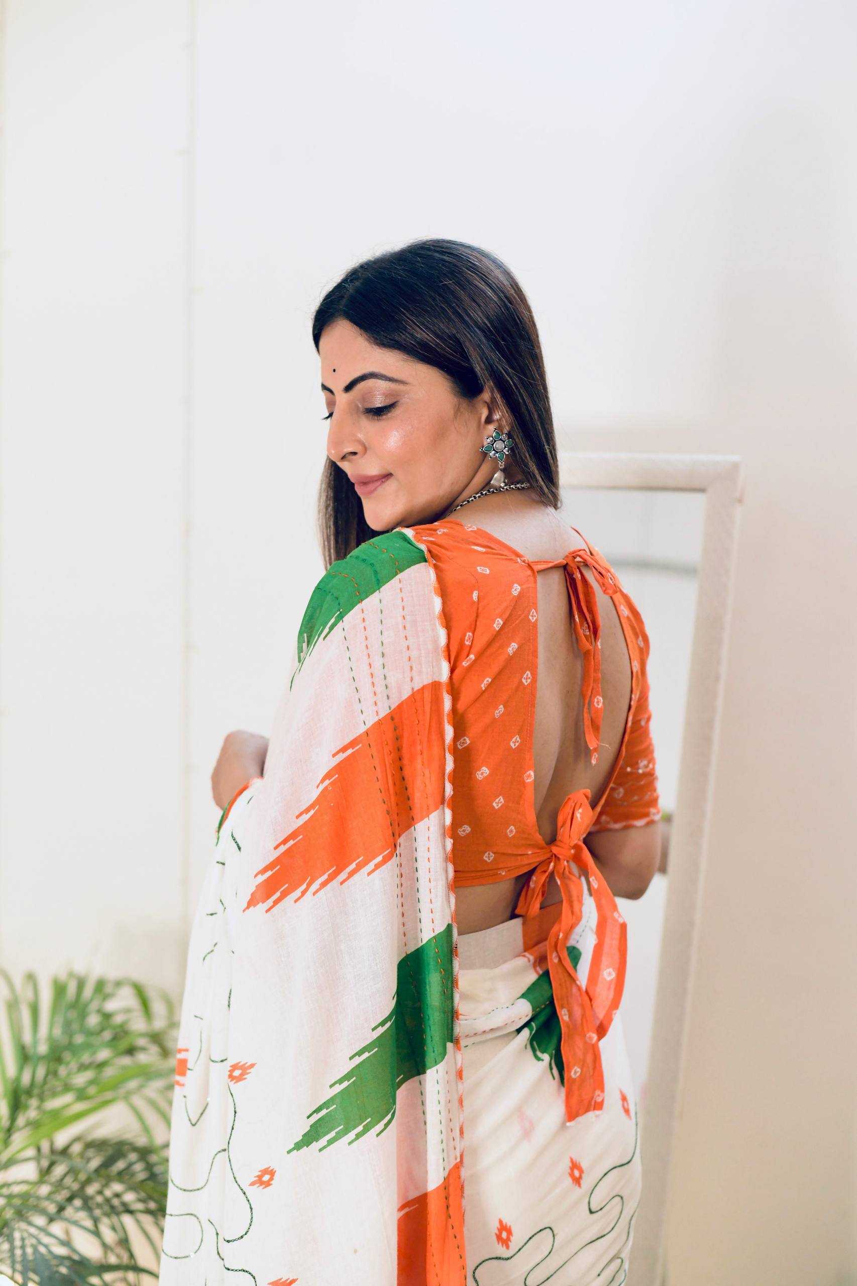 Ynf Pure Cotton KESH621 Tiranga Vol-1 Sarees Festive Collections Wholesale Printed Cotton Saree Republic Day Collections Independence Day Collections Manufacturer- Kapda Export