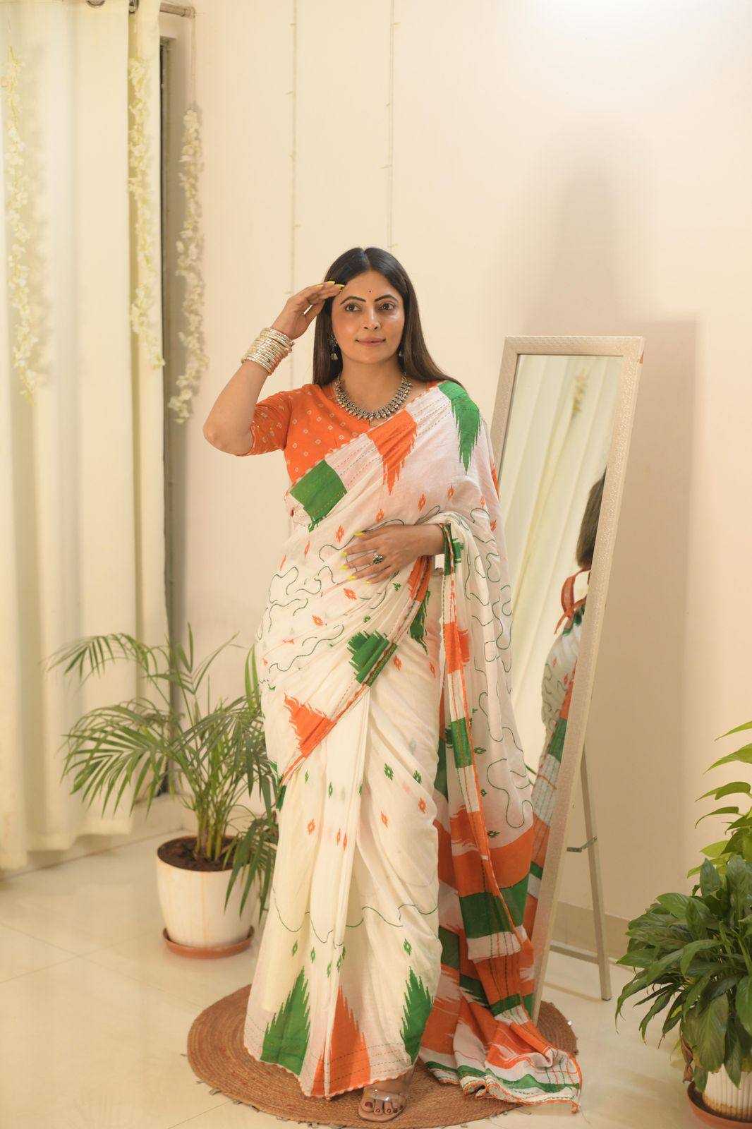 Ynf Pure Cotton KESH621 Tiranga Vol-1 Sarees Festive Collections Wholesale Printed Cotton Saree Republic Day Collections Independence Day Collections Manufacturer- Kapda Export