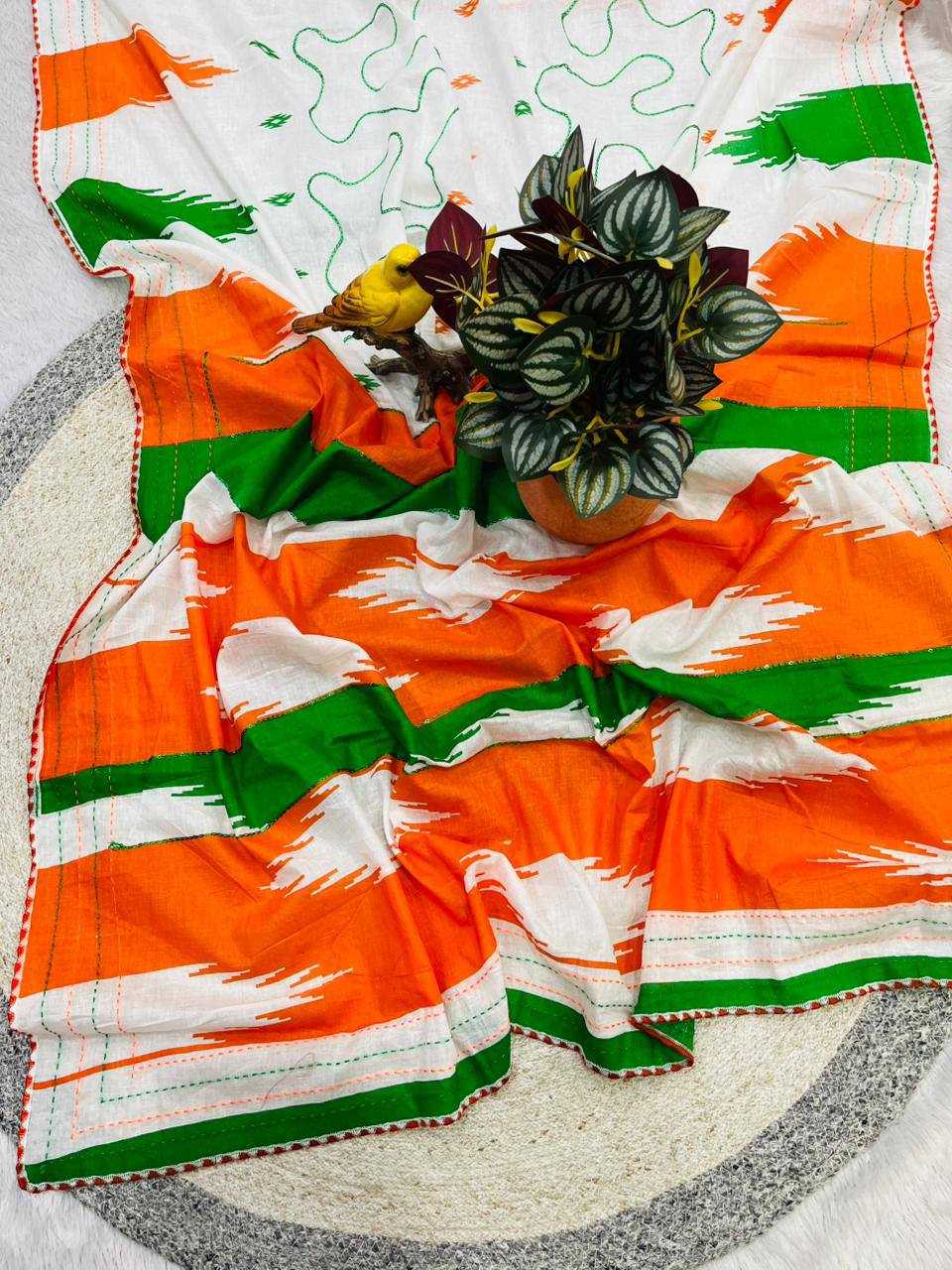 Ynf Pure Cotton KESH621 Tiranga Vol-1 Sarees Festive Collections Wholesale Printed Cotton Saree Republic Day Collections Independence Day Collections Manufacturer- Kapda Export