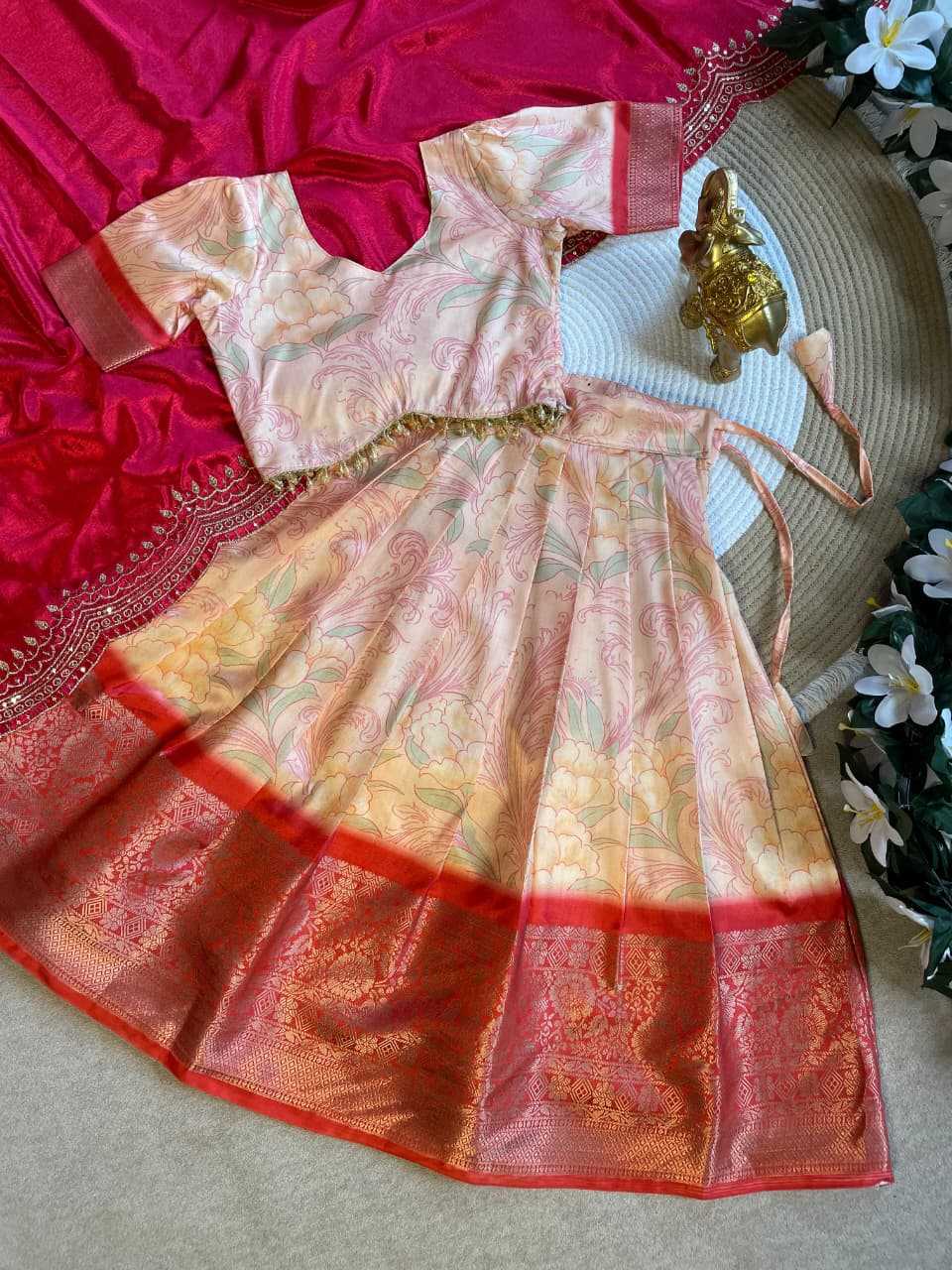 Ynf Pure Silk KESH505 Makar-Sankranti Kids Wear Festive Collections Wholesale Kids Lehenga Choli Kids Silk Dress Pongal Collections Manufacturer- Kapda Export