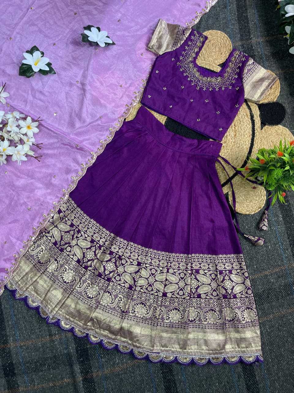 Ynf Pure Silk KESH505 SANIYA Kids Wear Festive Collections Wholesale Kids Lehenga Choli Kids Festive Wear Pongal Collections Manufacturer- Kapda Export