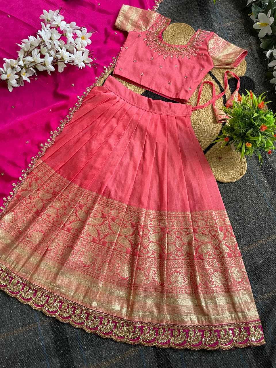 Ynf Pure Silk KESH505 SANIYA Kids Wear Festive Collections Wholesale Kids Lehenga Choli Kids Festive Wear Pongal Collections Manufacturer- Kapda Export