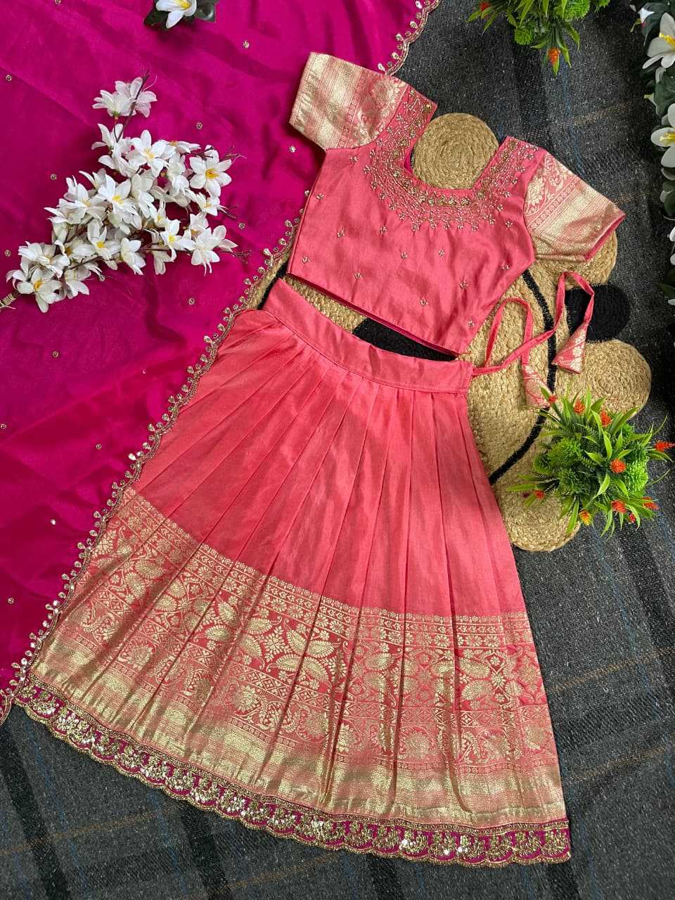 Ynf Pure Silk KESH505 SANIYA Kids Wear Festive Collections Wholesale Kids Lehenga Choli Kids Festive Wear Pongal Collections Manufacturer- Kapda Export