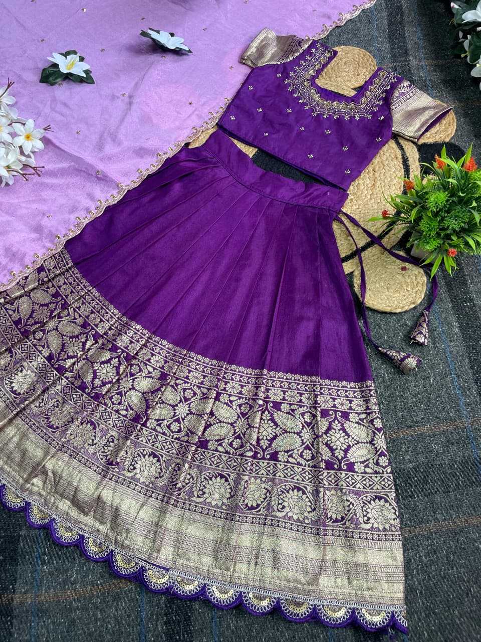 Ynf Pure Silk KESH505 SANIYA Kids Wear Festive Collections Wholesale Kids Lehenga Choli Kids Festive Wear Pongal Collections Manufacturer- Kapda Export