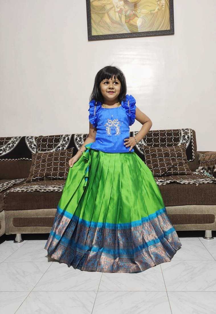 Ynf Pure Silk RIN161 PONGAL Kids Wear Wholesale Kids Lehenga Kids Co-ord Set Ethnic Dresses For Kids Manufacturer- Kapda Export