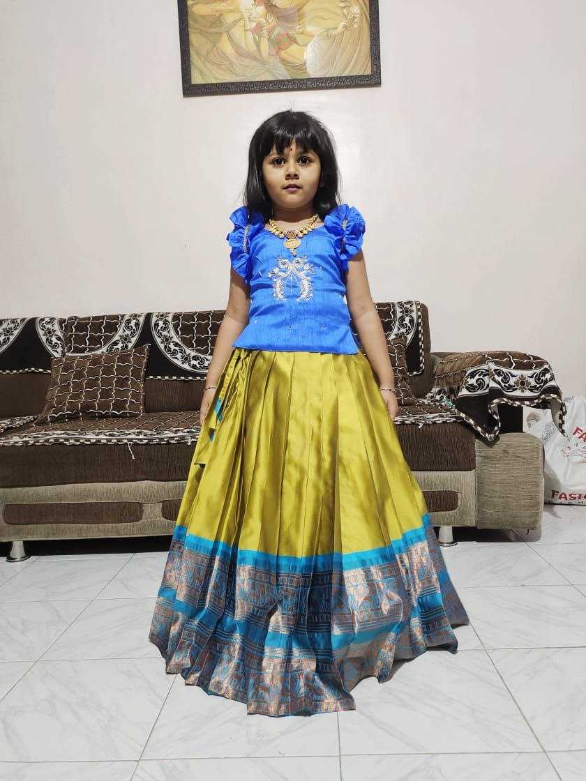 Ynf Pure Silk RIN161 PONGAL Kids Wear Wholesale Kids Lehenga Kids Co-ord Set Ethnic Dresses For Kids Manufacturer- Kapda Export