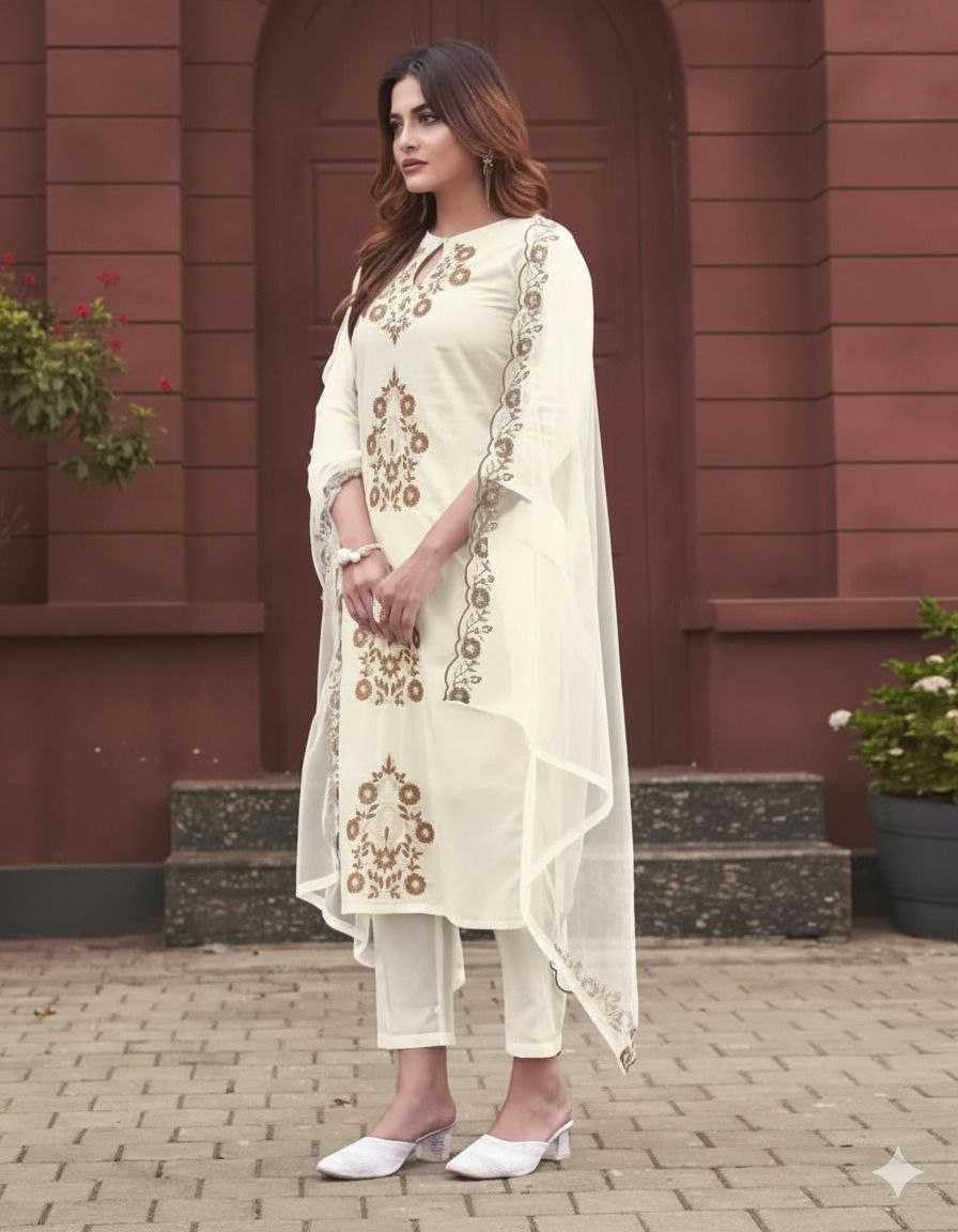 Ynf Pure Viscos Suits & Dresses Wholesale Embroidery Suits Designer Suits Indo-Western Dresses Manufacturer- Kapda Export