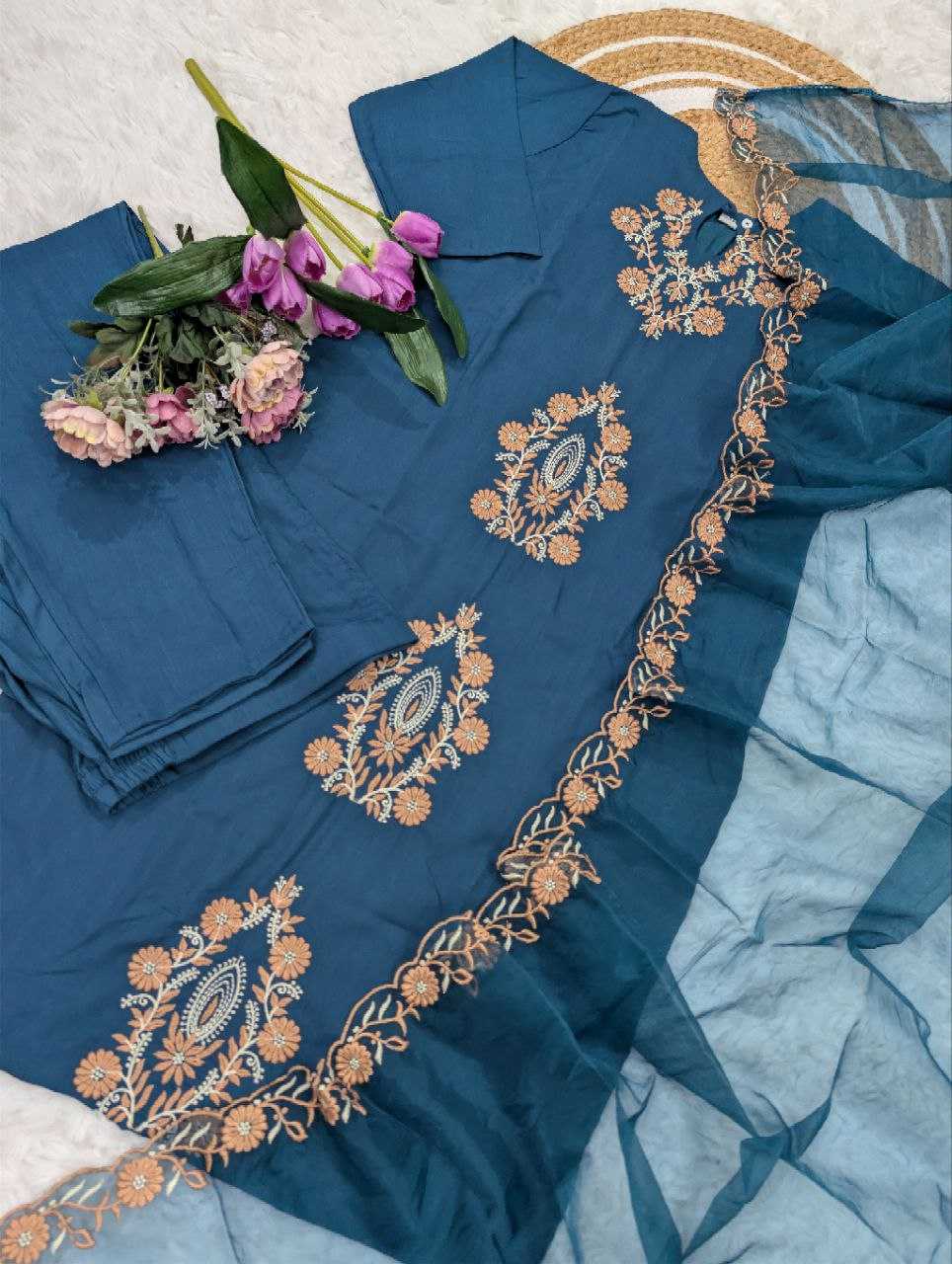 Ynf Pure Viscos Suits & Dresses Wholesale Embroidery Suits Designer Suits Indo-Western Dresses Manufacturer- Kapda Export