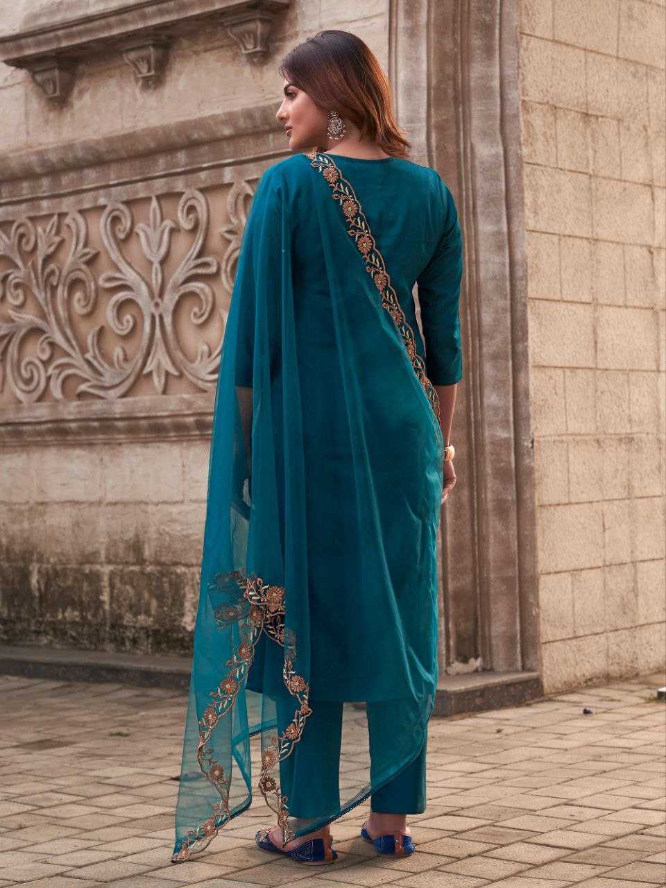 Ynf Pure Viscos Suits & Dresses Wholesale Embroidery Suits Designer Suits Indo-Western Dresses Manufacturer- Kapda Export