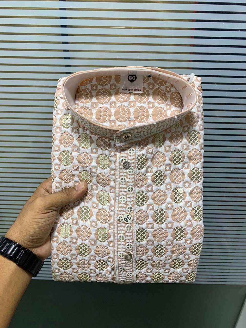 Ynf Reyon Cotton KESH650 Haniya Mens Wear Wholesale Men Wedding kurta Embroidered Kurta Pajama Designer Ethnic Set Manufacturer- Kapda Export