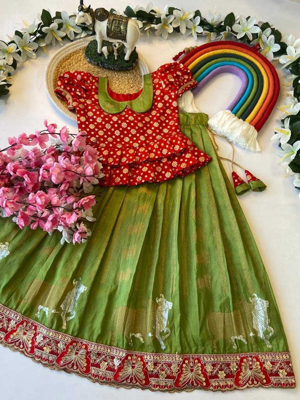 Ynf Russian Silk KESH503 8084 Kids Wear Wholesale Indian Wear For Kids Kids Lehenga Choli Kids Festive Wear Manufacturer- Kapda Export