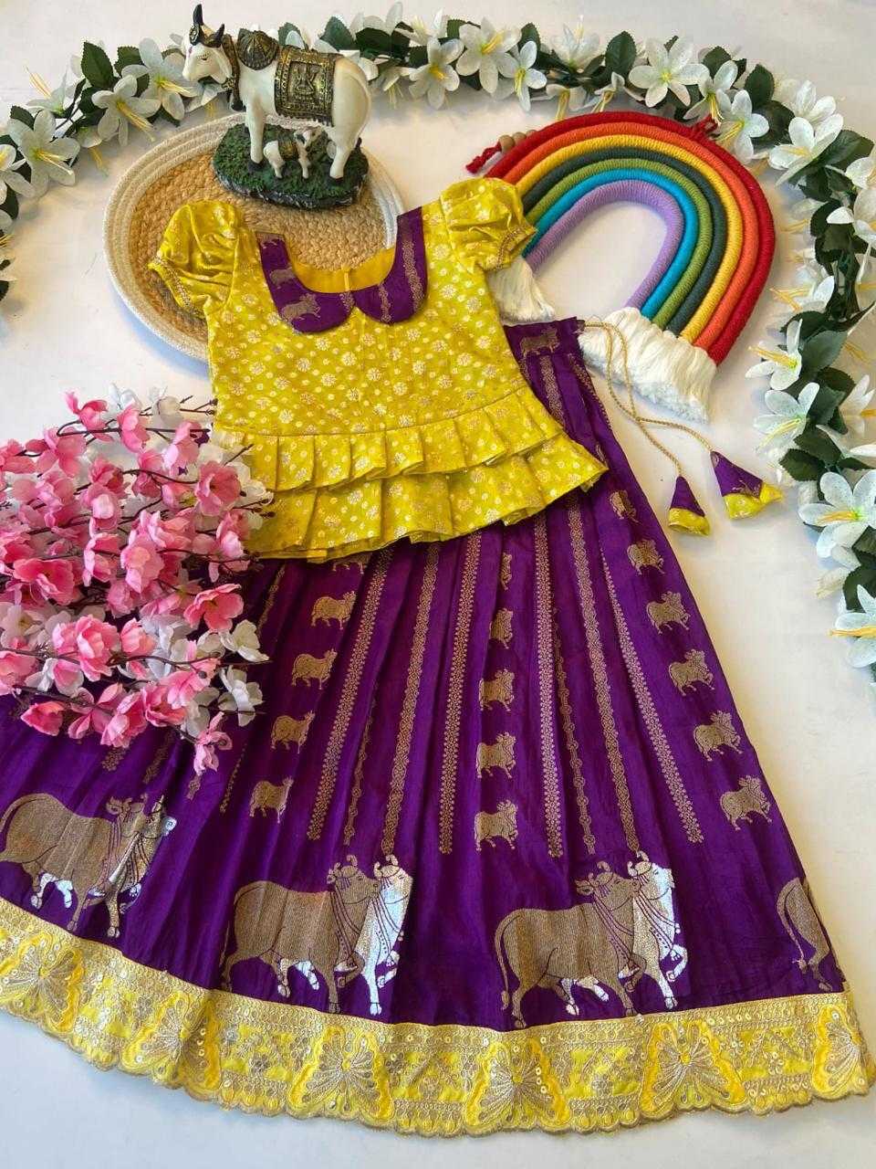 Ynf Russian Silk KESH503 8084 Kids Wear Wholesale Indian Wear For Kids Kids Lehenga Choli Kids Festive Wear Manufacturer- Kapda Export