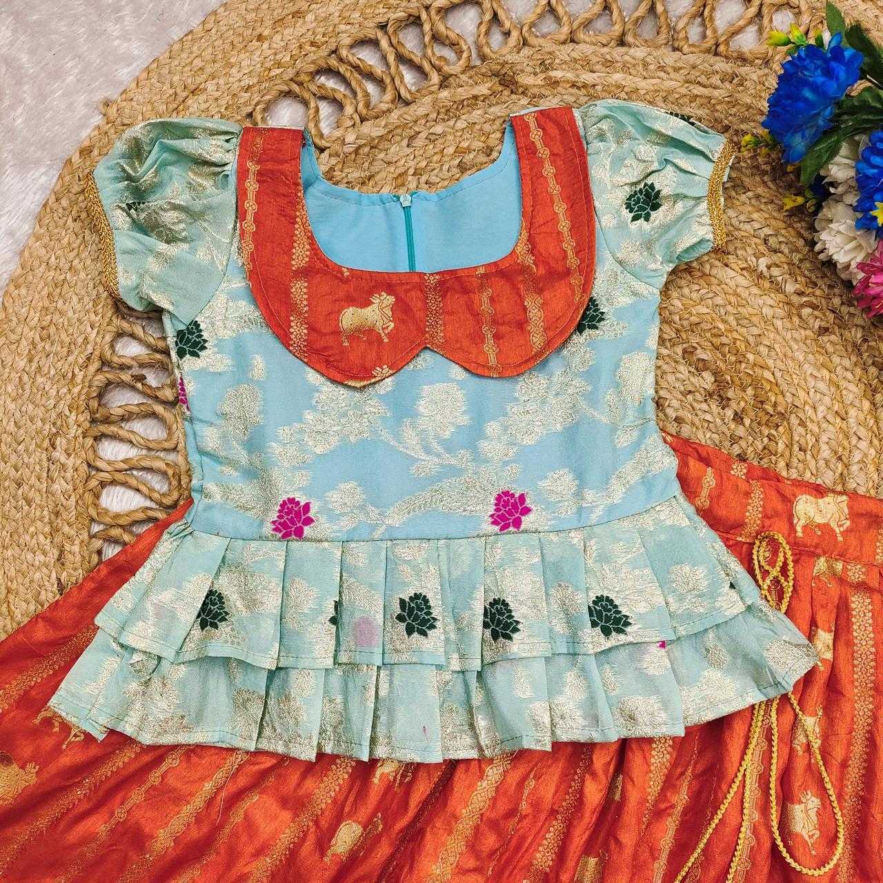 Ynf Russian Silk KESH503 8084 Kids Wear Wholesale Indian Wear For Kids Kids Lehenga Choli Kids Festive Wear Manufacturer- Kapda Export