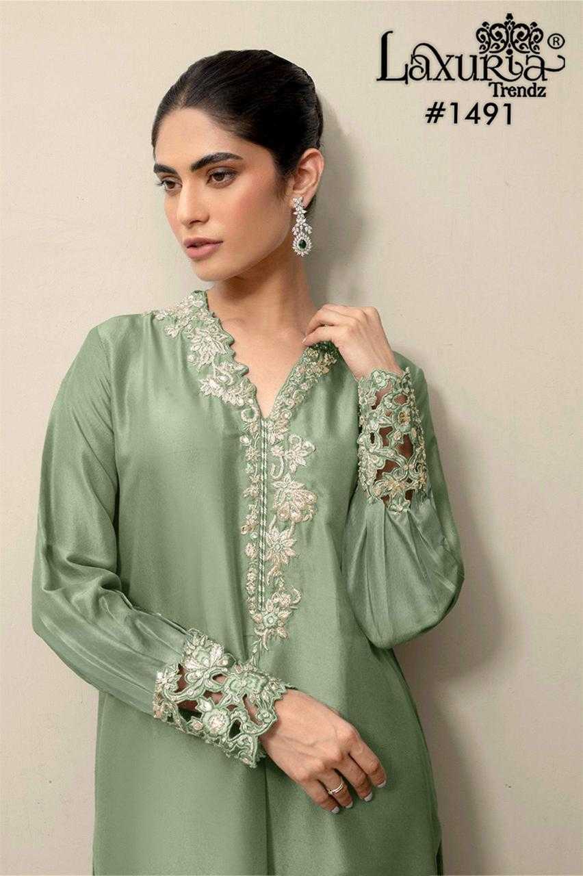 Ynf Satin KESH530 Laxuria 1491 Suits & Dresses Wholesale Embroidered Suits Party Wear Dresses Sleeveless Dresses Manufacturer- Kapda Export