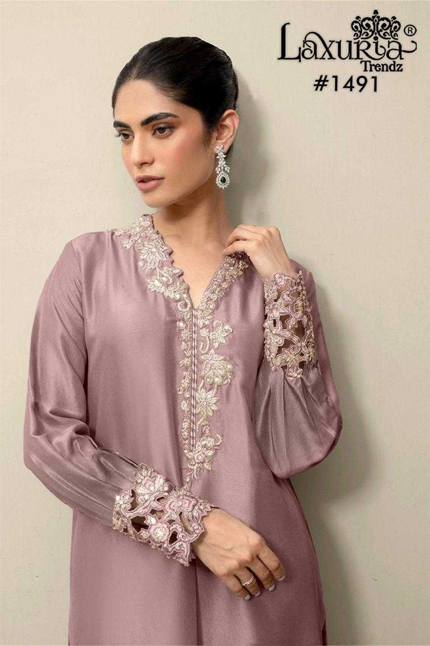 Ynf Satin KESH530 Laxuria 1491 Suits & Dresses Wholesale Embroidered Suits Party Wear Dresses Sleeveless Dresses Manufacturer- Kapda Export