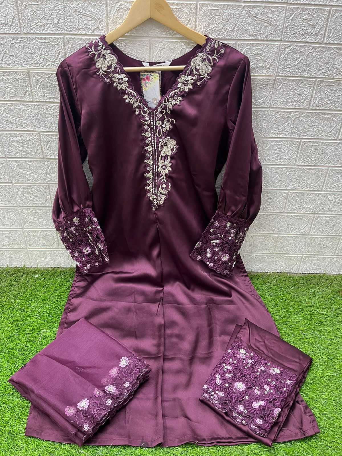 Ynf Satin KESH530 Laxuria 1491 Suits & Dresses Wholesale Embroidered Suits Party Wear Dresses Sleeveless Dresses Manufacturer- Kapda Export