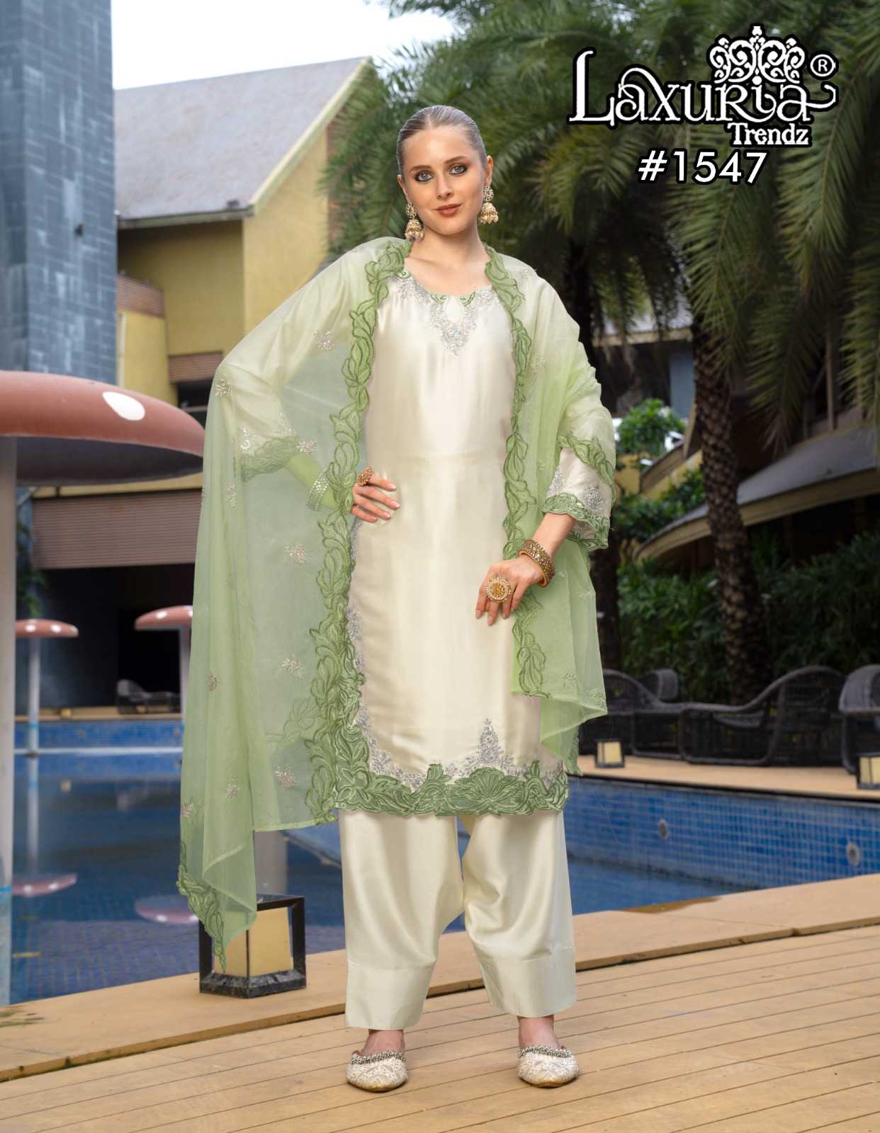 Ynf Satin KESH530 Laxuria 1547 Kurti Wholesale Festive Kurtis Ethnic Kurtis White Kurtis Manufacturer- Kapda Export