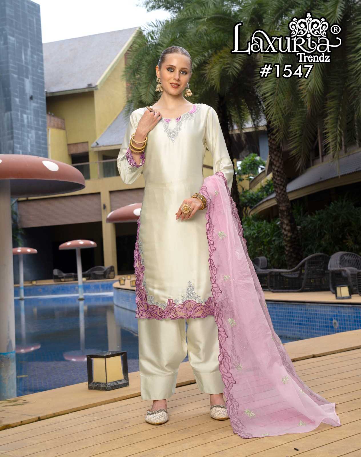 Ynf Satin KESH530 Laxuria 1547 Kurti Wholesale Festive Kurtis Ethnic Kurtis White Kurtis Manufacturer- Kapda Export