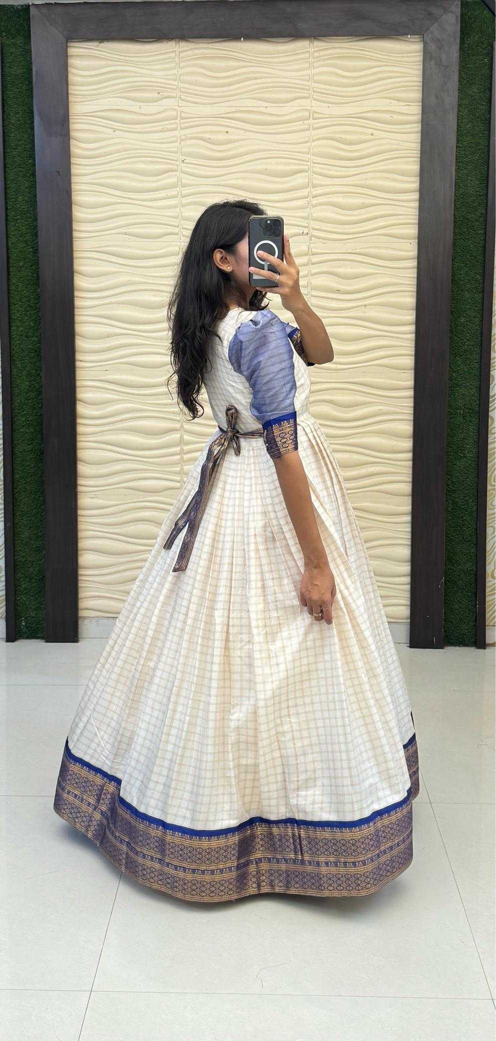 Ynf Silk Cotton RIN235 Mandira Gowns Wholesale Fancy Gowns Party Gowns White Gown Manufacturer- Kapda Export