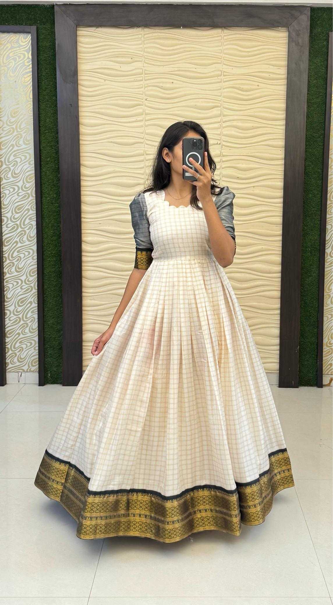 Ynf Silk Cotton RIN235 Mandira Gowns Wholesale Fancy Gowns Party Gowns White Gown Manufacturer- Kapda Export