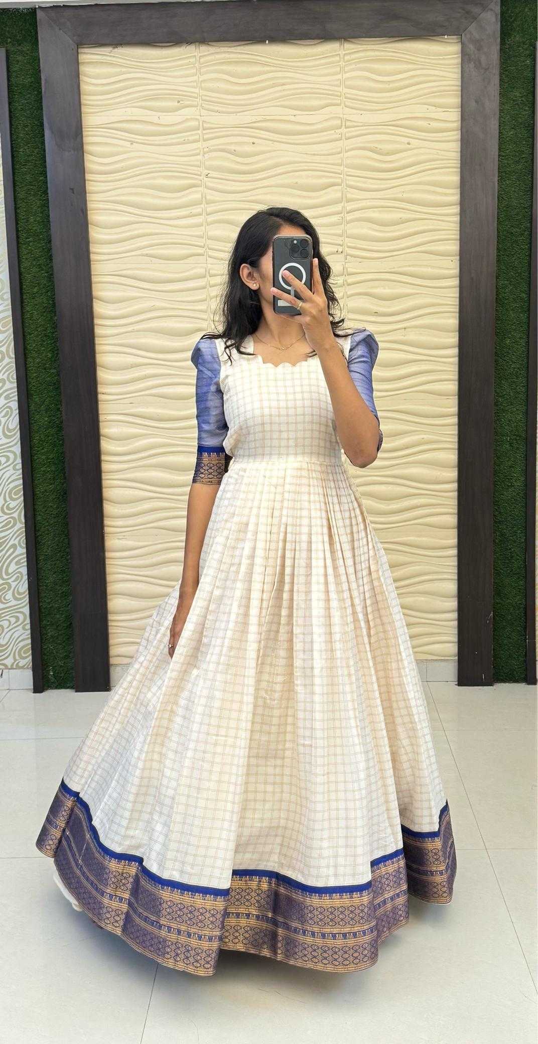 Ynf Silk Cotton RIN235 Mandira Gowns Wholesale Fancy Gowns Party Gowns White Gown Manufacturer- Kapda Export