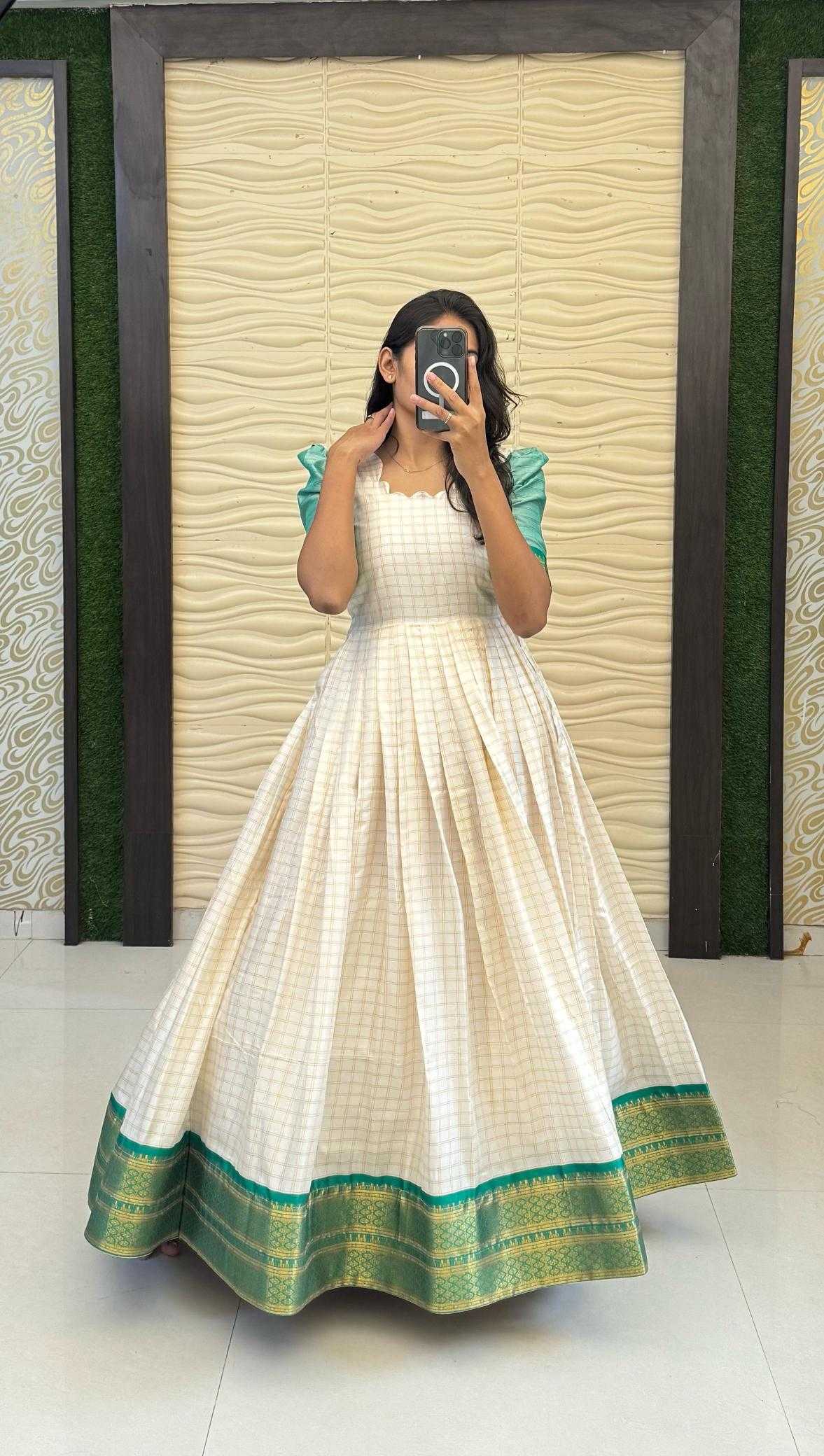 Ynf Silk Cotton RIN235 Mandira Gowns Wholesale Fancy Gowns Party Gowns White Gown Manufacturer- Kapda Export