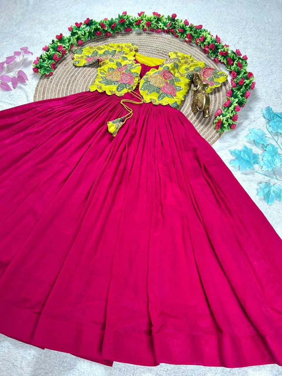 Ynf Silk KESH505 Natural Gowns Festive Collections Wholesale Silk Gowns Indo-Western Gown With Jacket Pongal Collections Manufacturer- Kapda Export