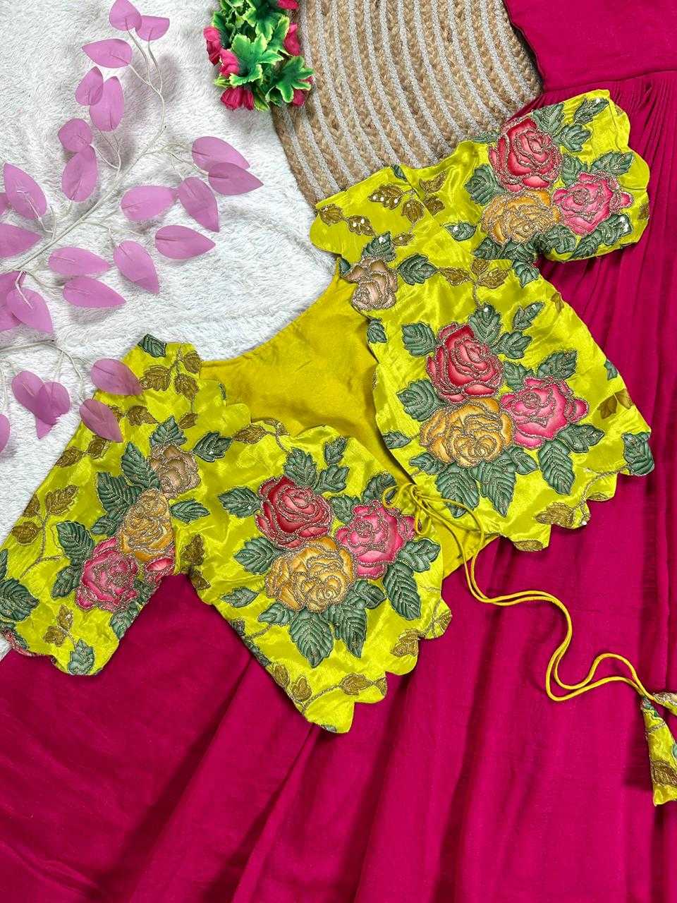 Ynf Silk KESH505 Natural Gowns Festive Collections Wholesale Silk Gowns Indo-Western Gown With Jacket Pongal Collections Manufacturer- Kapda Export